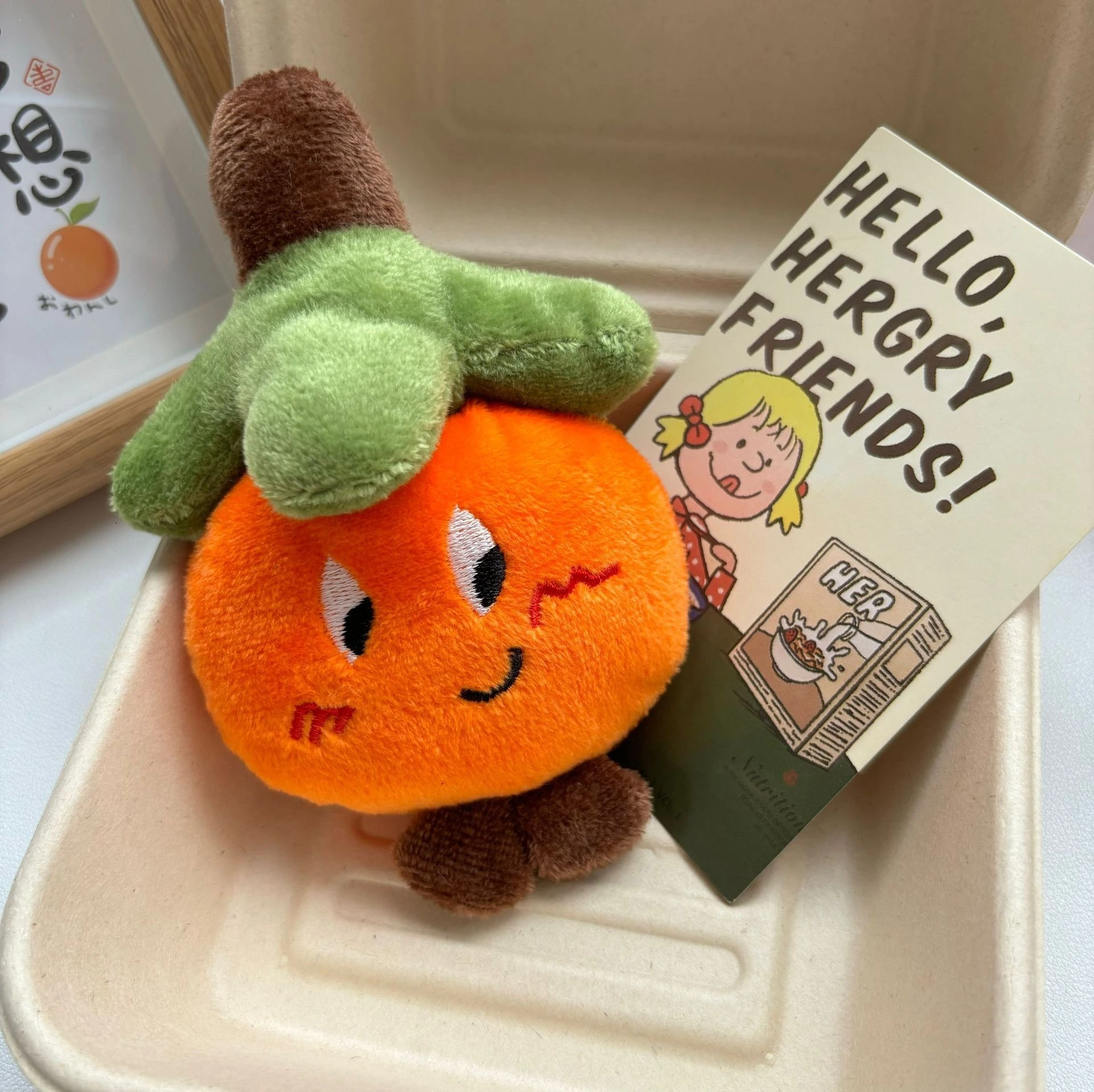 Auspicious Persimmon Plush Charm 10cm Ultra-Soft Stuffed Accessory, Embroidered Facial Details, Great for Collection & Festive Gifting 1