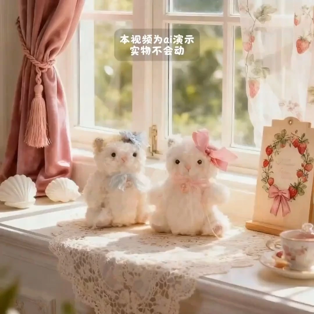 Yortoob Jointed Cat Plush Keychain 8cm Cute Bag Charm for Kids & Fans 1