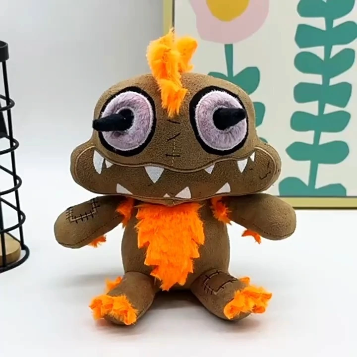 Quirky Monster Plush Doll 18cm Premium Fleece Stuffed Toy, Big Eyes & Sharp Teeth, Perfect for Room Decor & Play 1