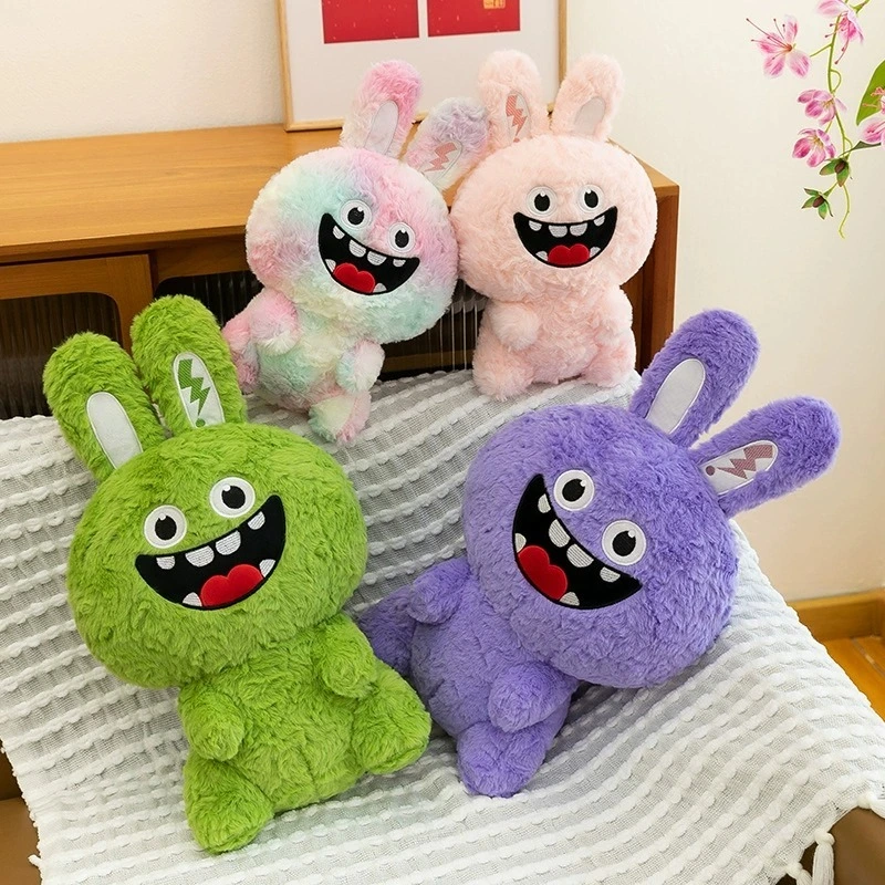 Colorful Crazy Rabbit Plush Doll 30cm Premium Fleece Stuffed Toy, Funny Cartoon Style, Perfect for Room Decor & Snuggling 1
