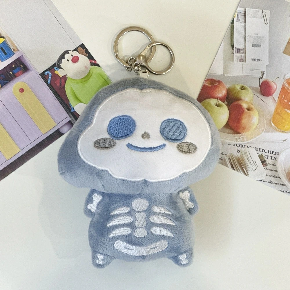 Cute Skeleton Plush Keychain, Kawaii Skull Bag Charm Pendant 1
