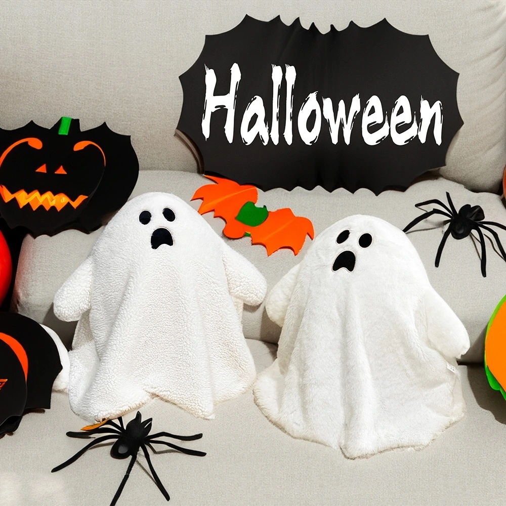 Cute Ghost Plush Pillow, Soft Fluffy White Ghost Stuffed Plush Toy 40cm 1