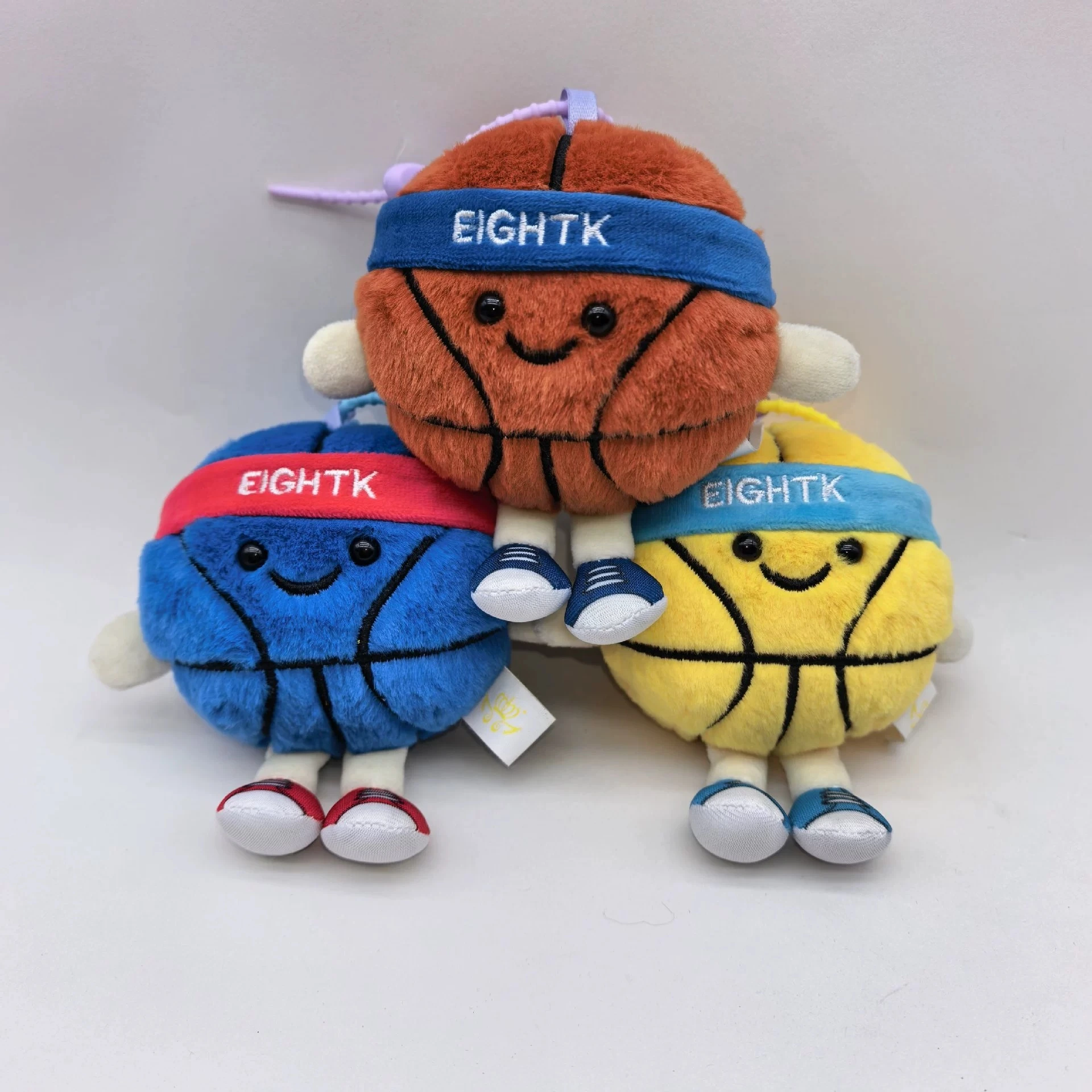 Cute Basketball Plush Keychain, Kawaii Sports Ball Plush Bag Charm Pendant 1