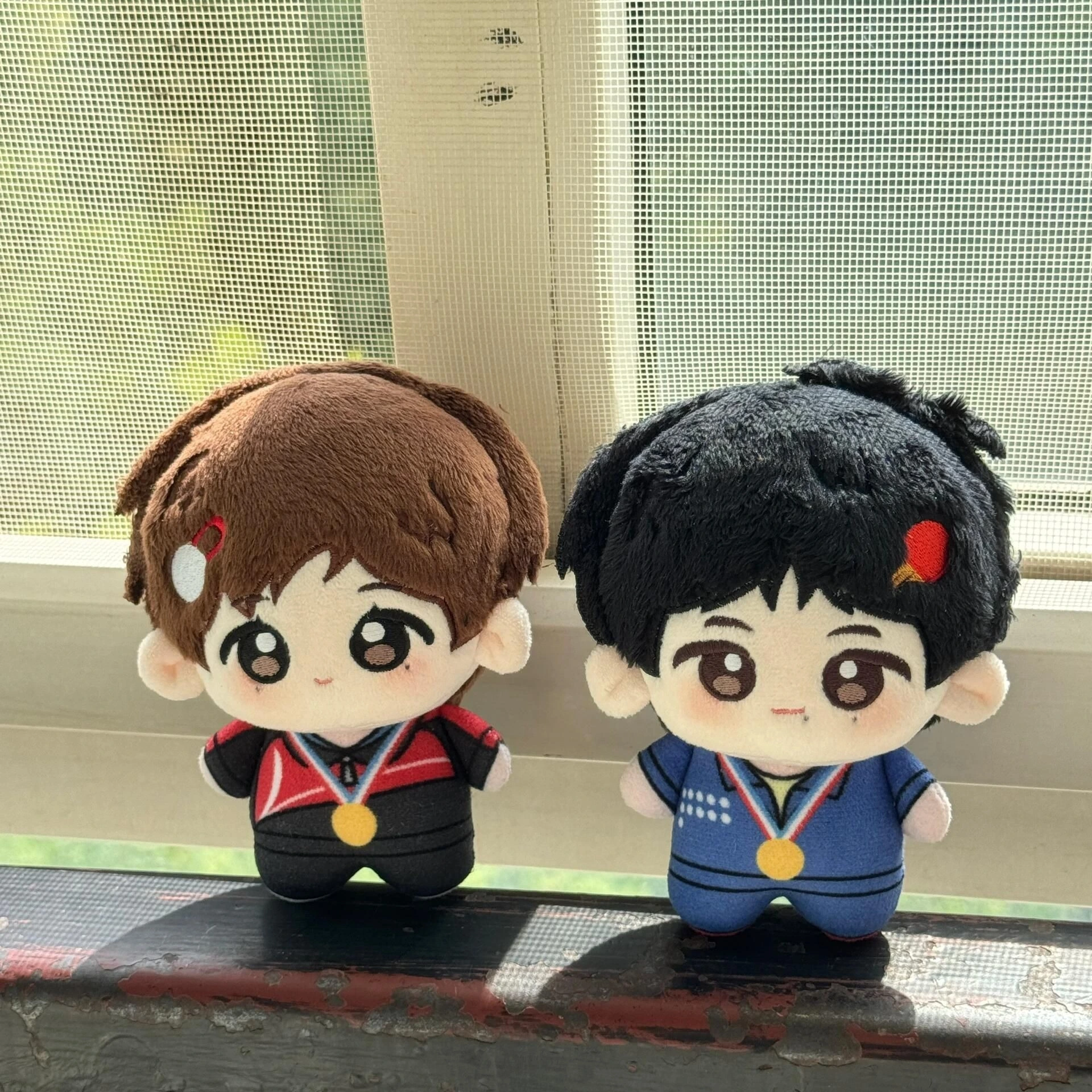 Table Tennis Star Plush Keychain Set, Cute Chibi Ping Pong Athlete Dolls 1