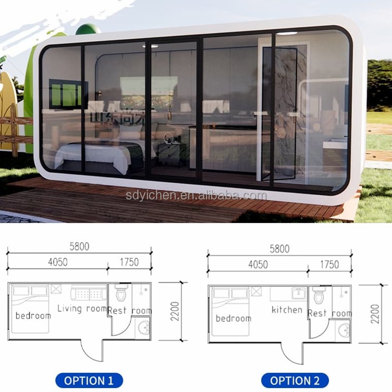 Cabaña de manzana prefabricada de 20 pies, modelo W20, venta al por mayor 2