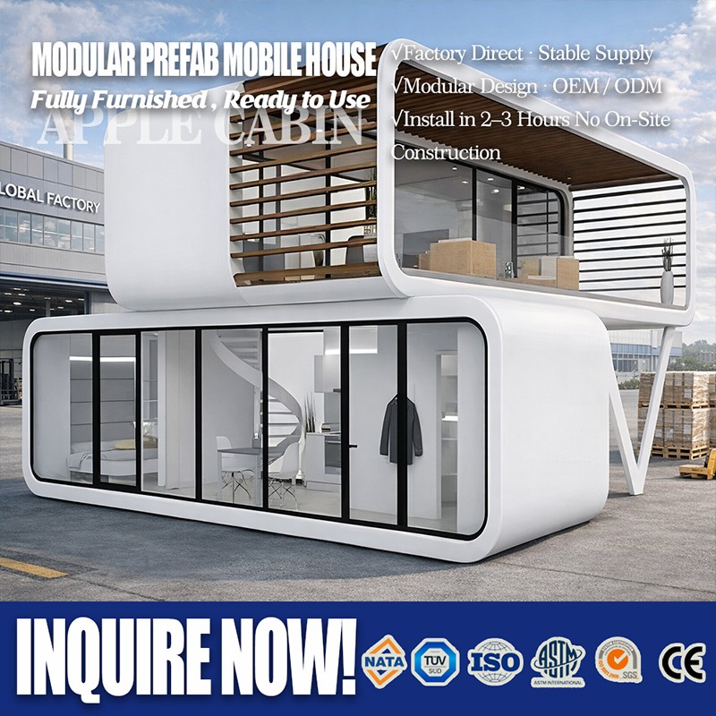Maison mobile préfabriquée Apple Pod Cabin 13 pi, modèle P13 1