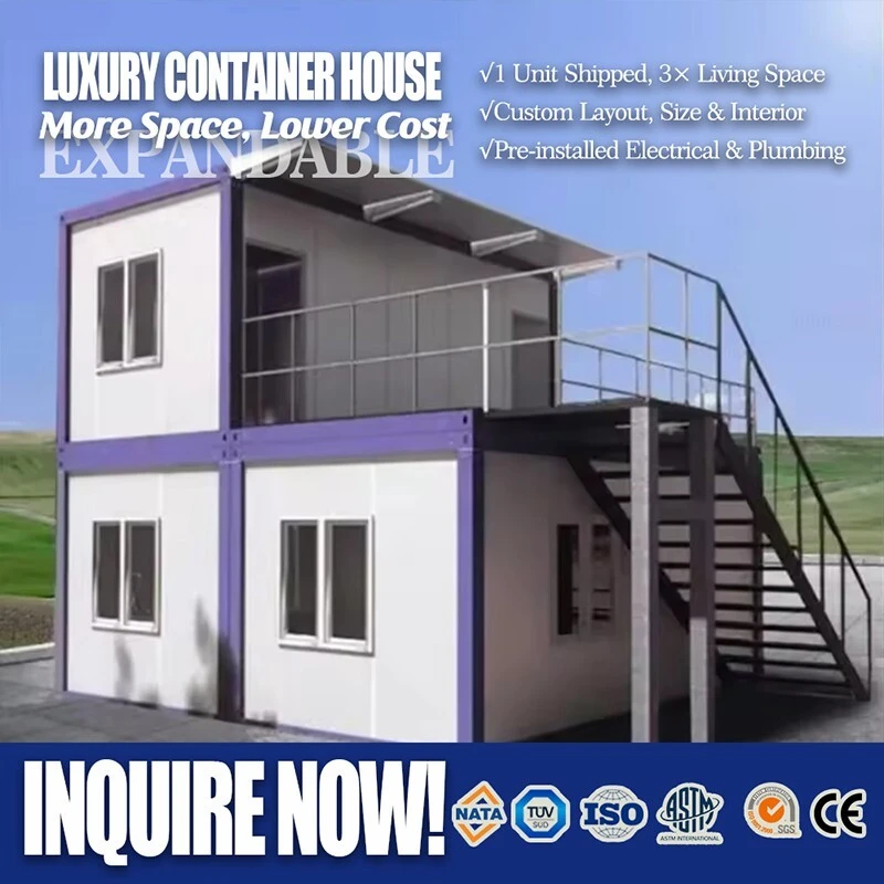 Foldable Container House 20ft Steel Frame Fast Assembly Model FC-20 1