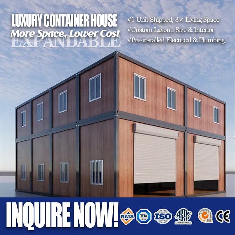 Casa contêiner dobrável e expansível de 20 pés, modelo modular de aço FE-20 1