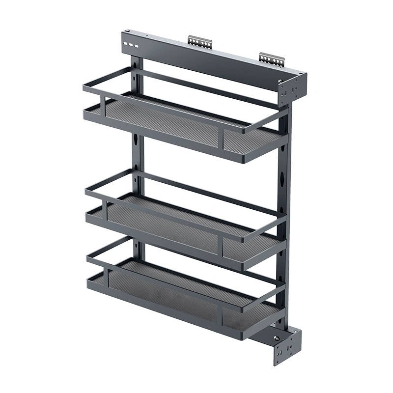 Étagère de rangement coulissante latérale à 3 niveaux pour placard de cuisine 1