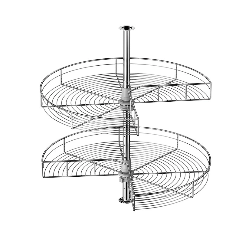 Panier pivotant à 270° pour organiser les angles des placards de cuisine 1