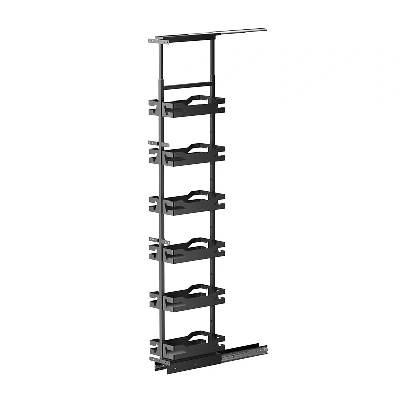 Panier haut en acier au carbone et bois pour rangement des repas dans les espaces restreints 1
