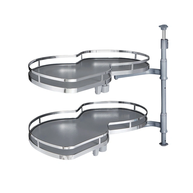Plateau tournant et panier d'angle pour meuble de rangement avec fermeture amortie 1