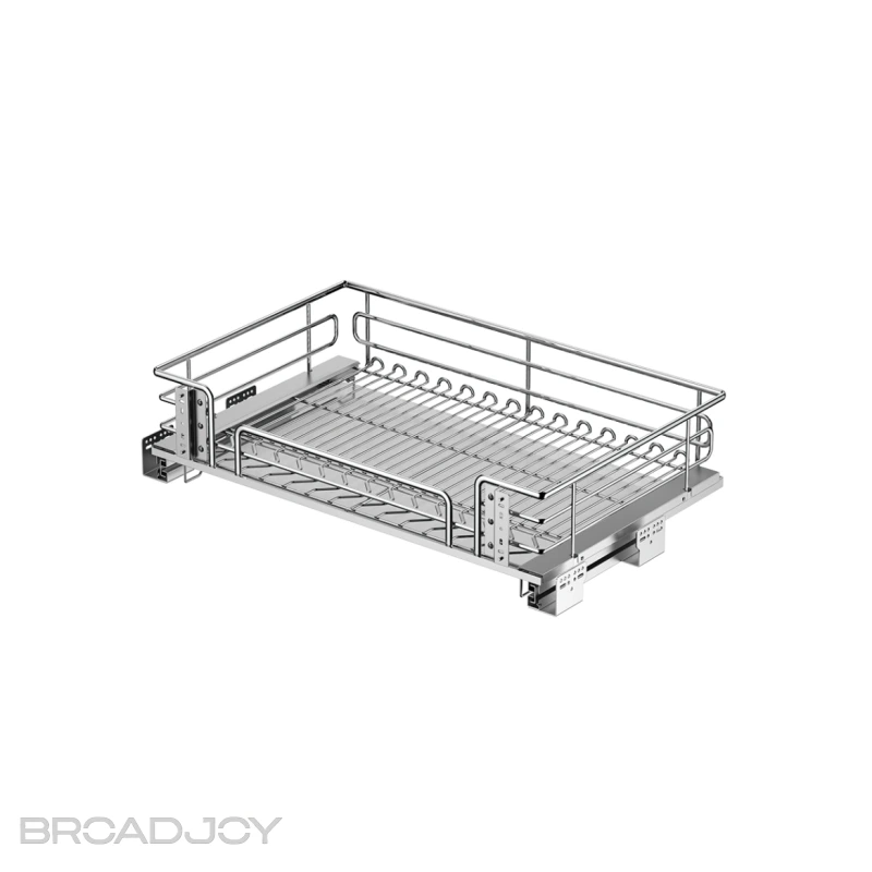 Étagère coulissante ovale à quatre tiroirs coulissants pour casseroles et assiettes 1