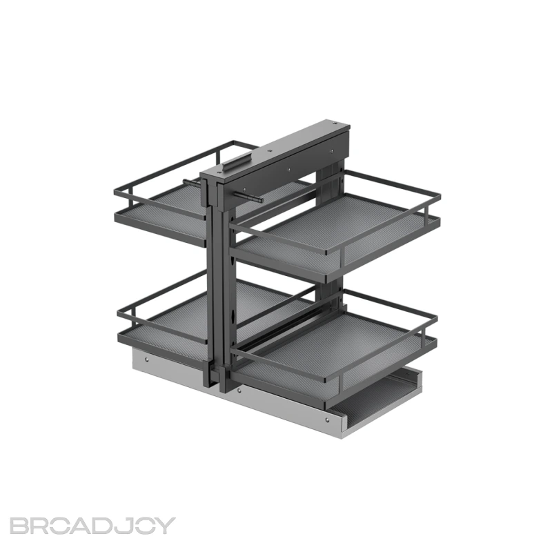 Étagère coulissante pour armoire en acier plat et bois, organisateur d'angle universel Magic Corner 1