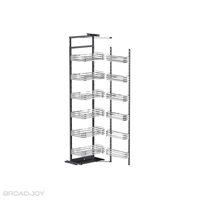 Panier de rangement à 6 niveaux en acier inoxydable 304 plat pour armoire de cuisine haute 1