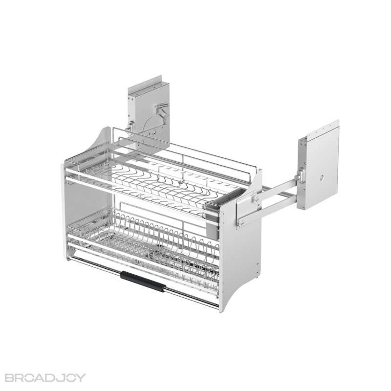Panier coulissant pour bols et vaisselle, idéal pour ranger les accessoires de quincaillerie des armoires de cuisine. 1
