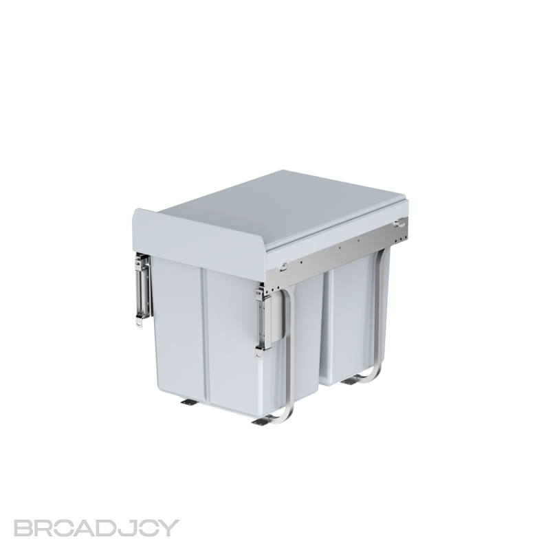 Armoire de cuisine encastrée et coulissante pour poubelle 1