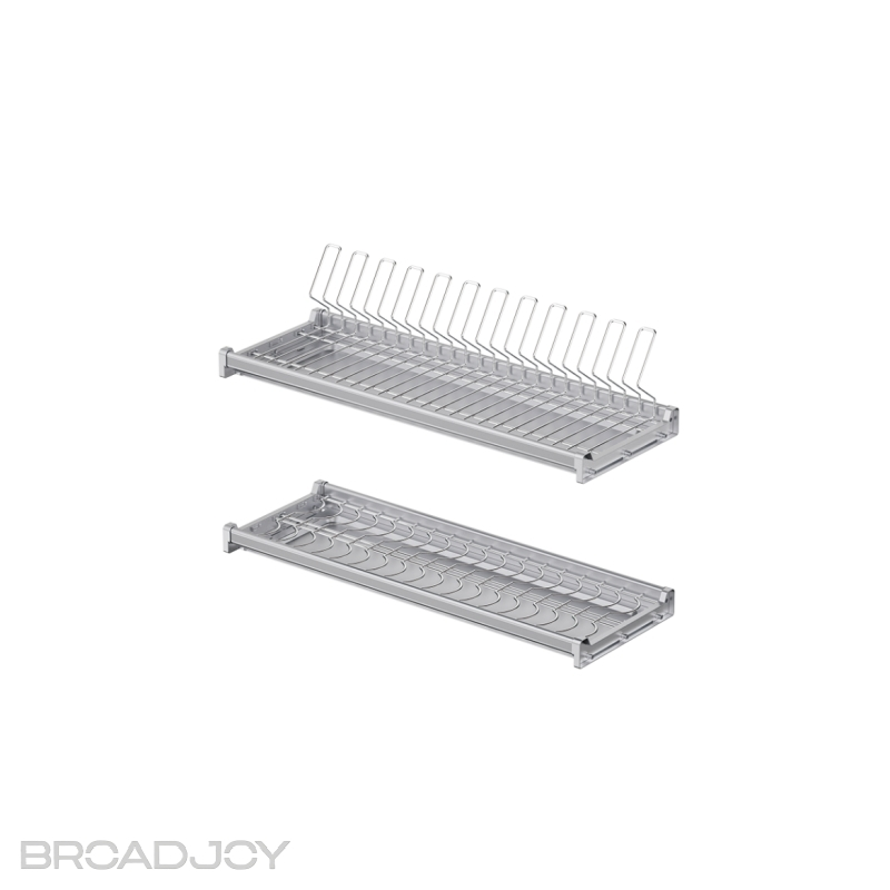 Porte-ustensiles de cuisine réglable en aluminium pour assiettes et bols, idéal pour les placards de cuisine. 1