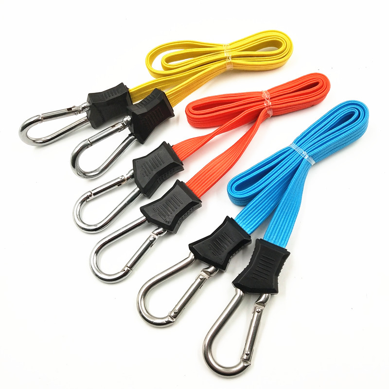 ICOMO 4-Pack Adjustable Flat Bungee Cords – 61” To 120” Length, Heavy-Duty Metal Hooks, Anti-Rust, For Cargo & Outdoor Use