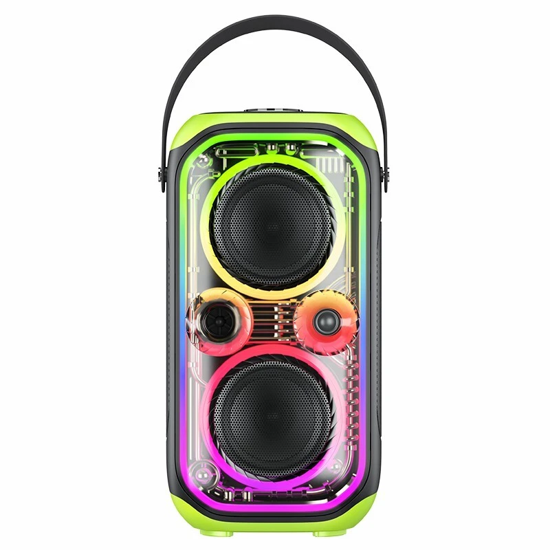 ลำโพงพกพาแบบสะพายไหล่ 50 วัตต์ พร้อมวูฟเฟอร์คู่ขนาด 5 นิ้ว และไฟ RGB | Deluxe AV AP-W177D2 1