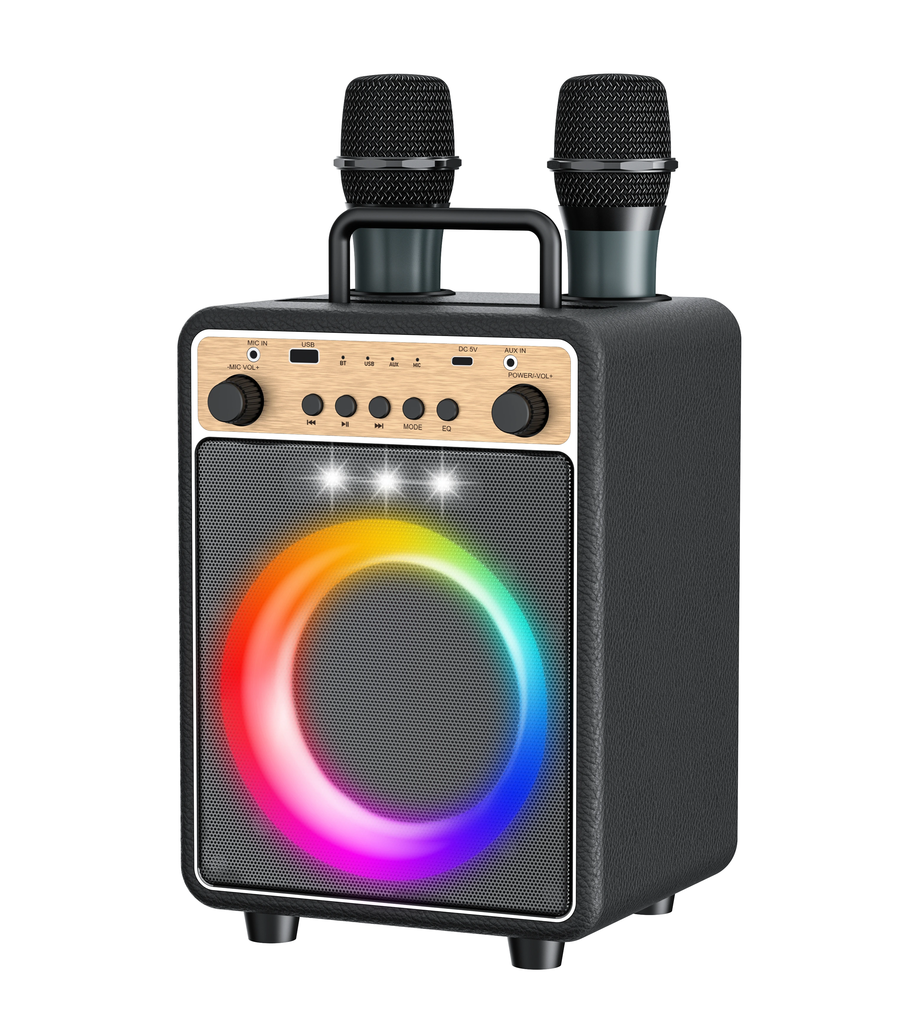 مكبر صوت كاريوكي محمول بقوة 20 واط مع مكبر صوت 5 بوصة | ديلوكس AV AP-2519 | 1