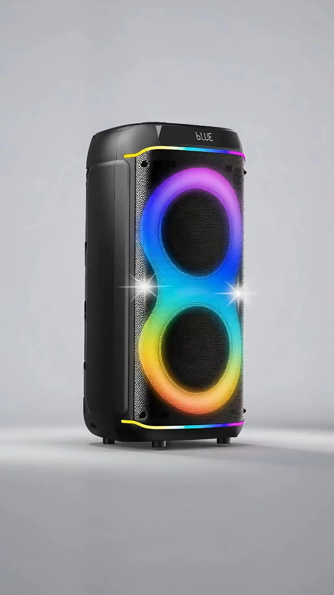 Altavoz para fiestas de 100 W con dos woofers de 8″ y luz LED infinita | Deluxe AV AP-2805B 1