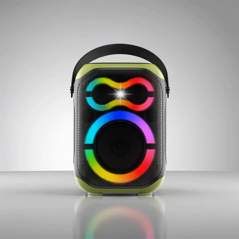 50W Portable Shoulder Speaker with 5 inch woofer and dual 1.5 inch Tweeters and rolling lights | Deluxe AV AP-W177-1 1