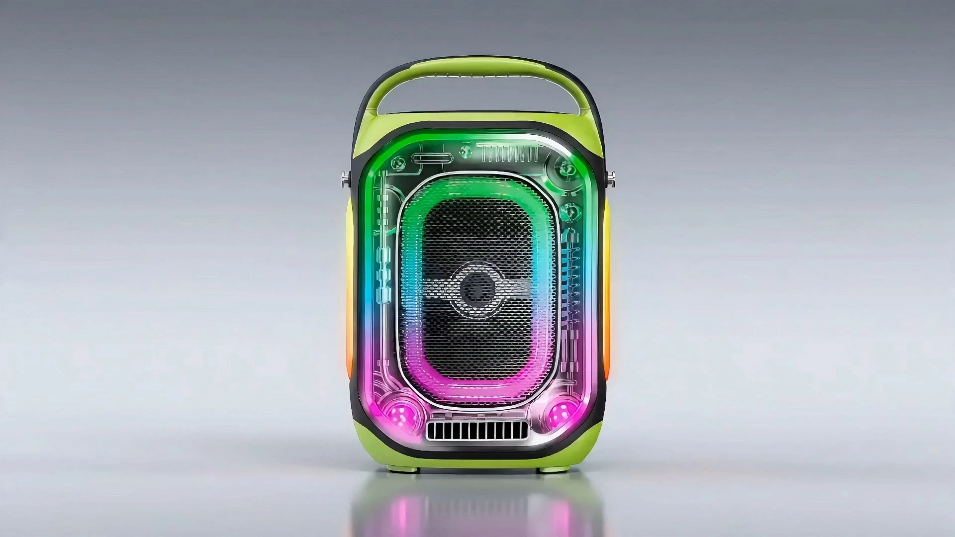 60W Portable Bluetooth Speaker with 8 Racetrack Speaker, Ring Light and RGB Side Cover Light | Deluxe AV AP-2607S 1