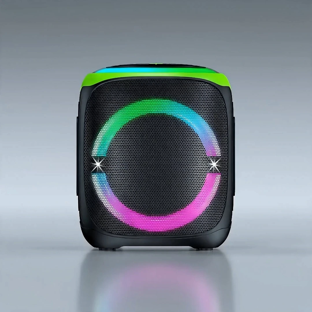 80W Portable Bluetooth Speaker with 8 Woofer, 1.5 Tweeter and Rolling Light | Deluxe AV AP-2808B-1 1