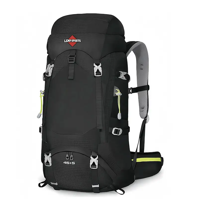 Outdoor Sports Waterproof Hiking Backpack 40L 50L 60L Lemp Sports 45L+5L Hiking Crossbody Backpack With Rain Cover 1
