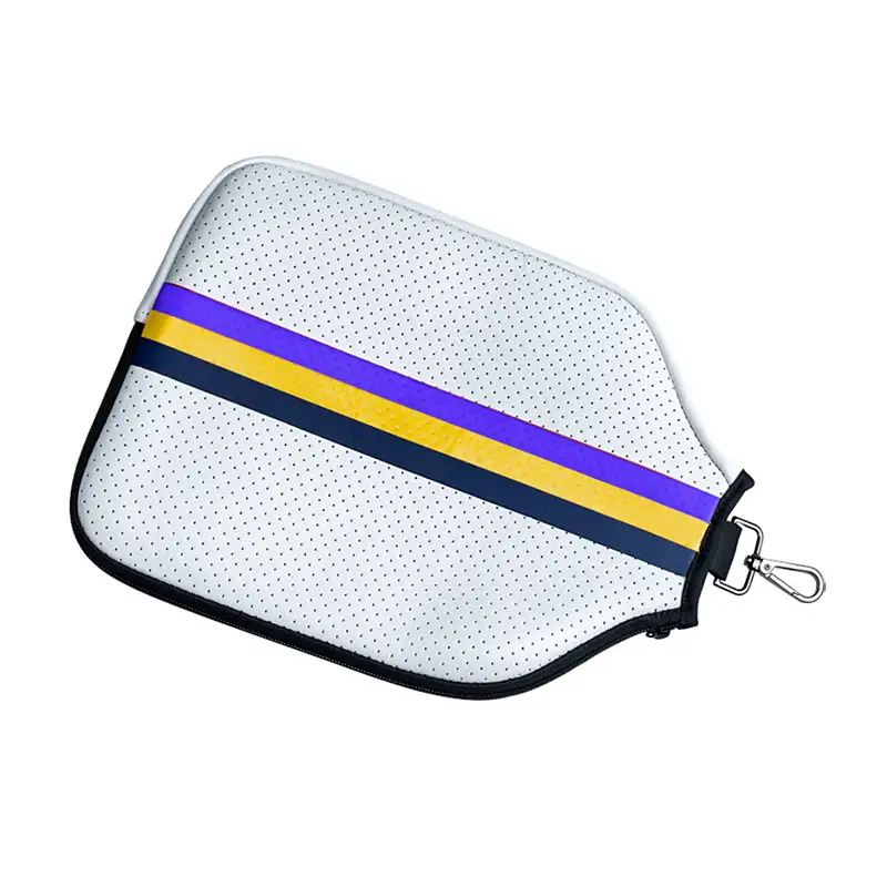 Perforated Neoprene Pickleball Paddle Cover With Zipper & Metal Clip 1