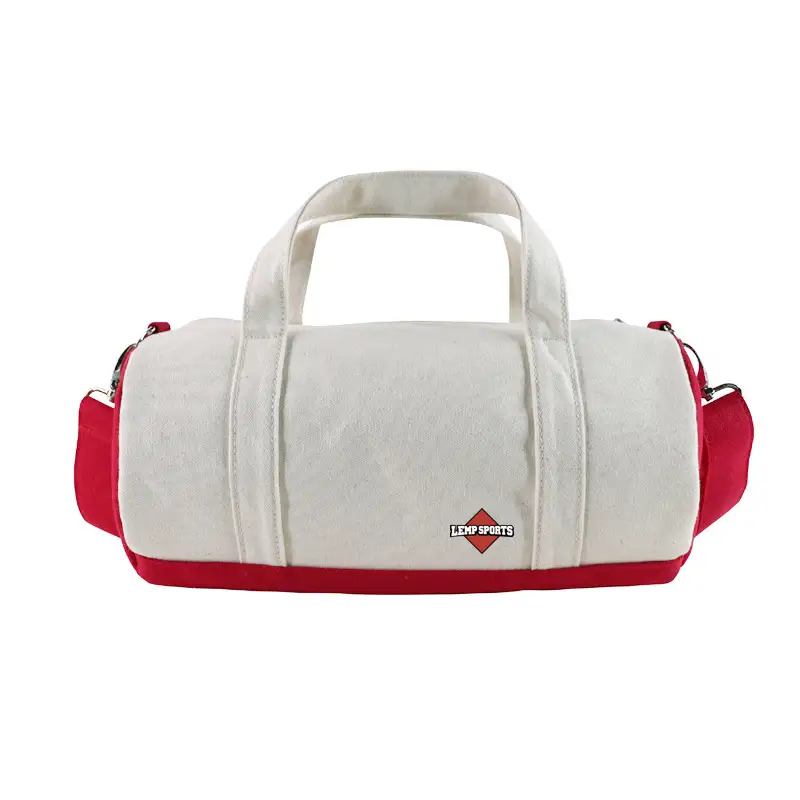Canvas Duffle Bag With Red Accents For Gym & Travel DLP030