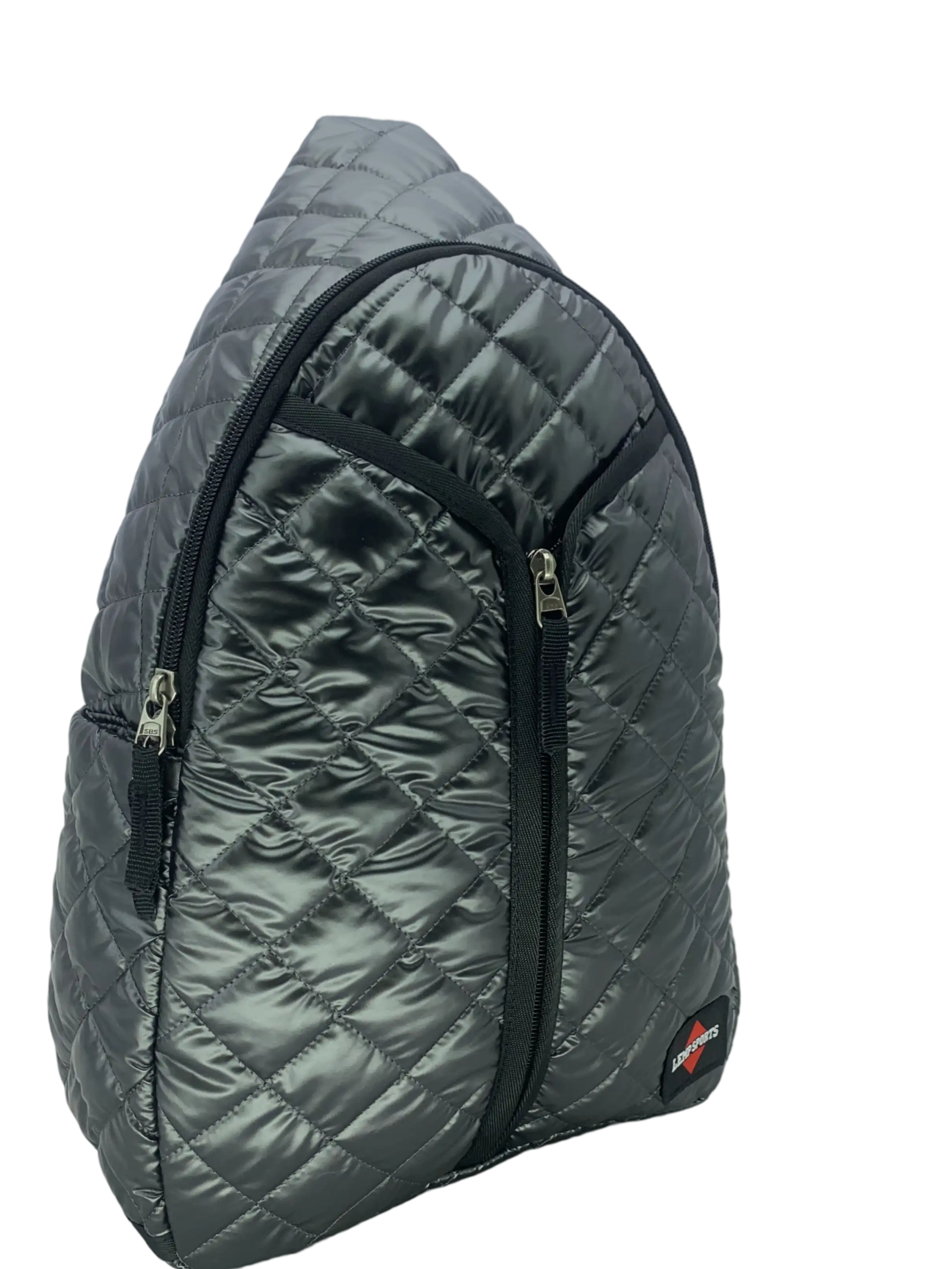 Hochwertige, hochglänzende, gesteppte, multifunktionale Schläger-Umhängetasche &amp; Tech-Schulterrucksack 1