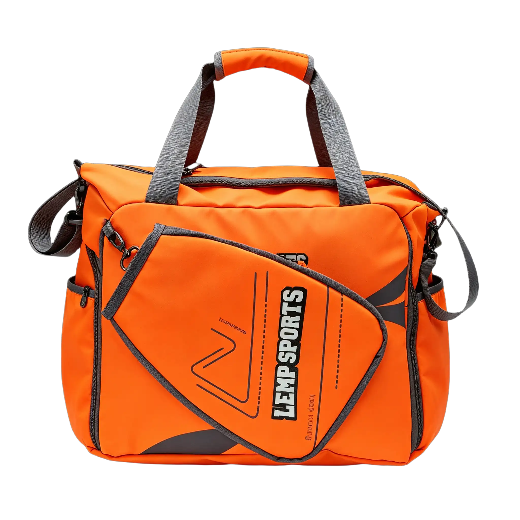Bright orange matte nylon backpack with dark gray contrast stitching, casual commute style for daily use