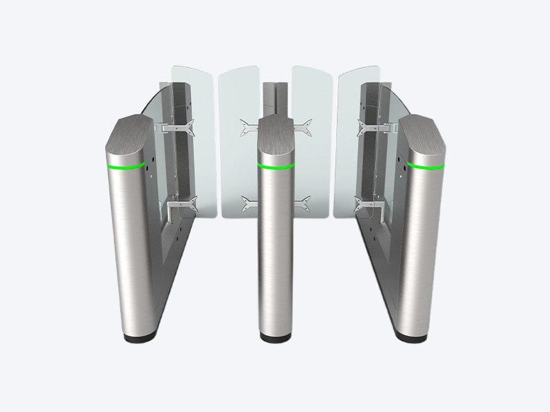 BLS-S406 Smooth Glass Swing Barrier Turnstile for High Traffic Flow Entrance 1