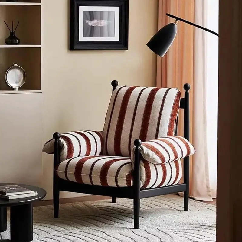 Silla de ocio retro moderna de madera maciza de estilo de mediados de siglo - AL 1