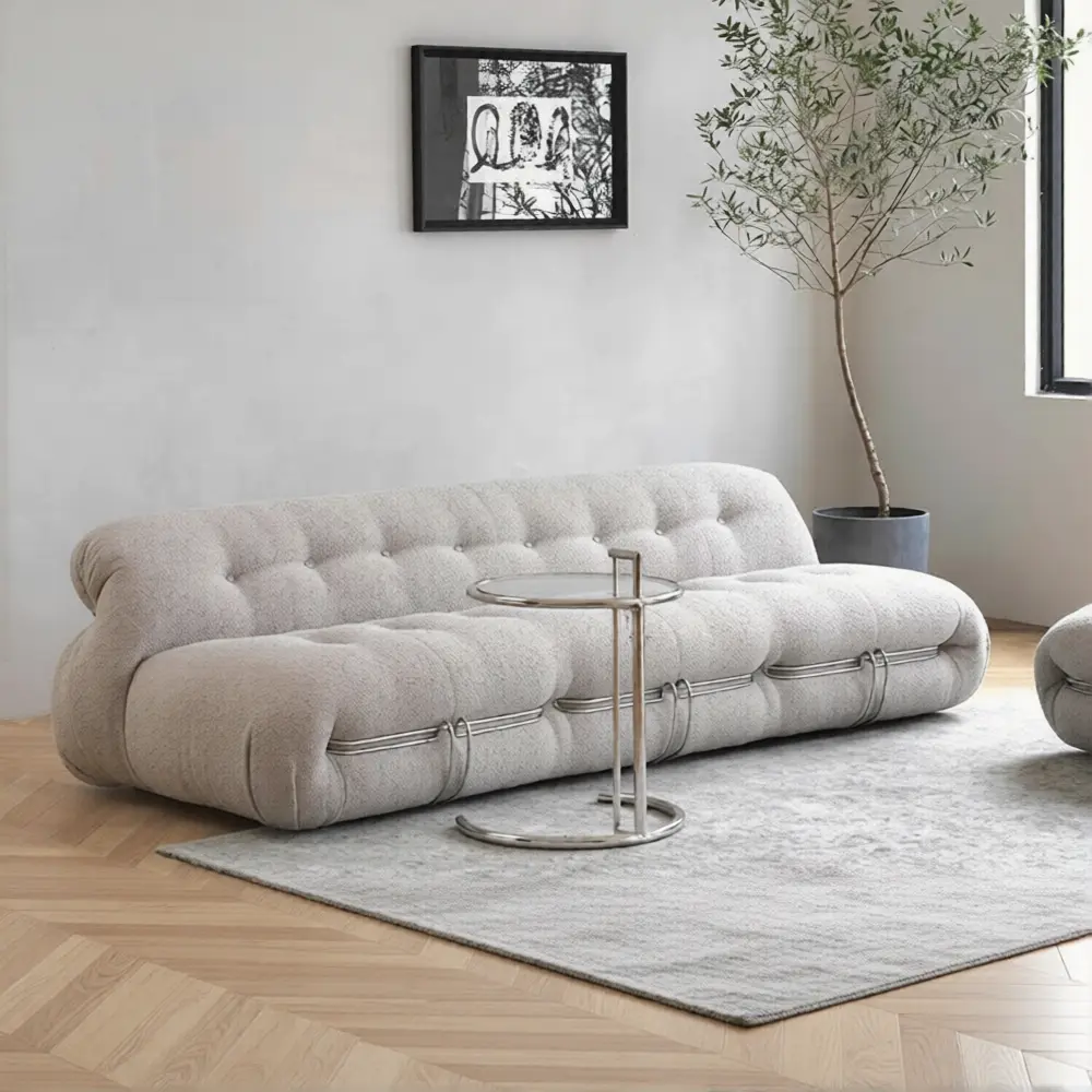 Iconic Hippo Sofa Tufted Design Solid Wood Frame--QY-S1251 1