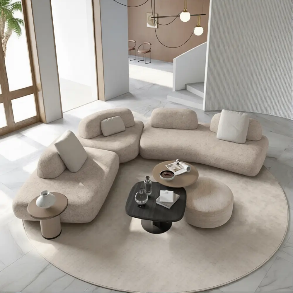 Modular Island Sofa Curved Free‑Form Customizable Seating--QY-S1555 1