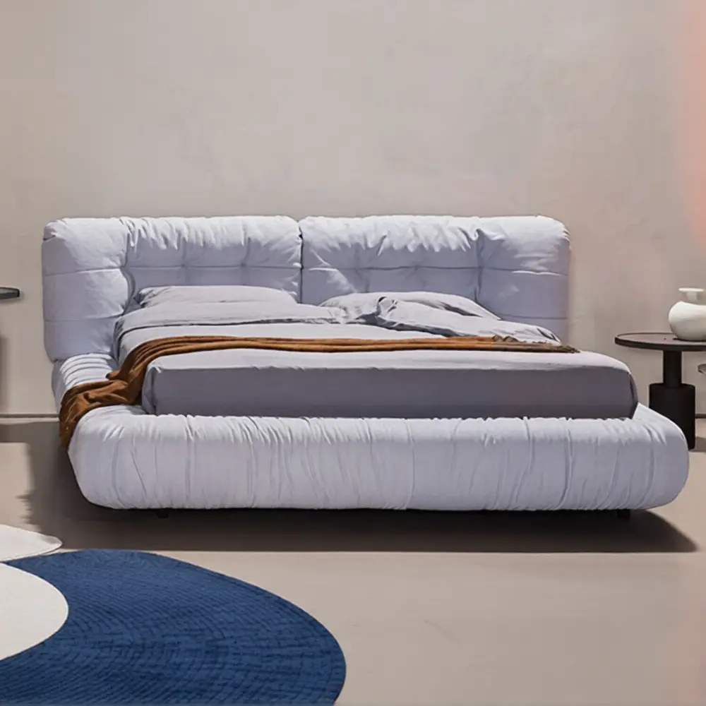 Cama moderna tapizada tipo nube, estructura de cama de plataforma ultrasuave y mullida (KY-L04) 1