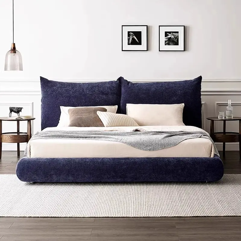 Modern Adjustable Petal Bed Flower‑Inspired Cushion Headboard Bed--KY-B26 1