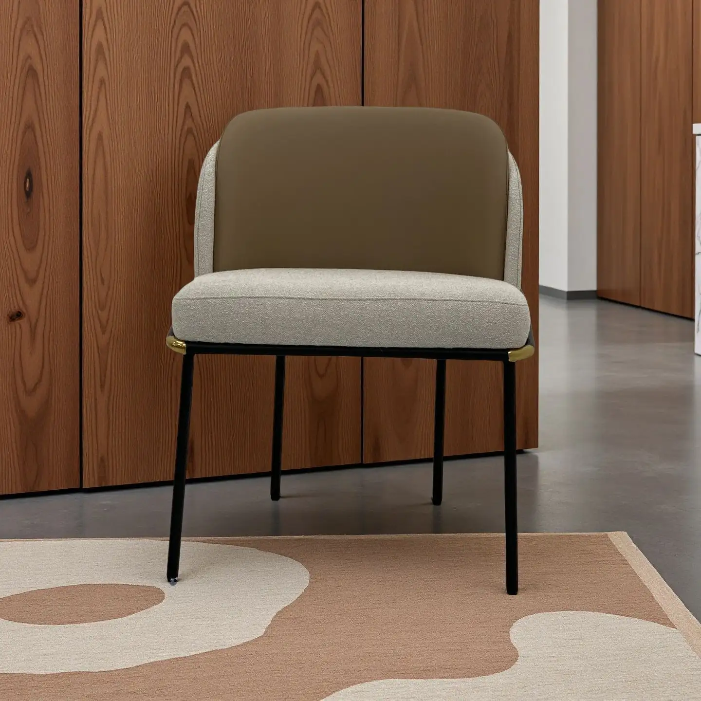 Modern Two-Tone Dining Chair with Metal Legs--KY-388# 1
