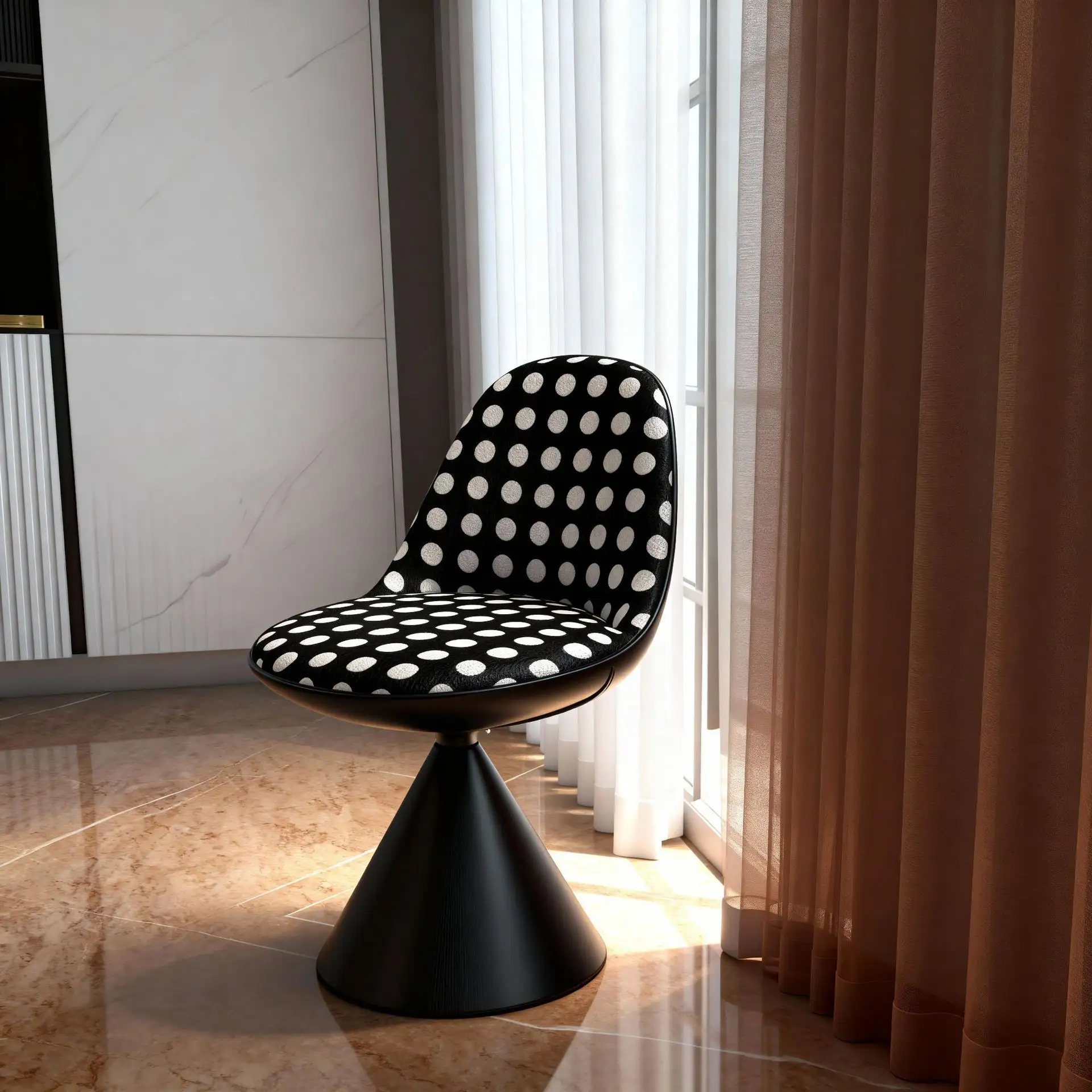 Modern Polka Dot Swivel Accent Chair for Living Room --KY-G58# 1