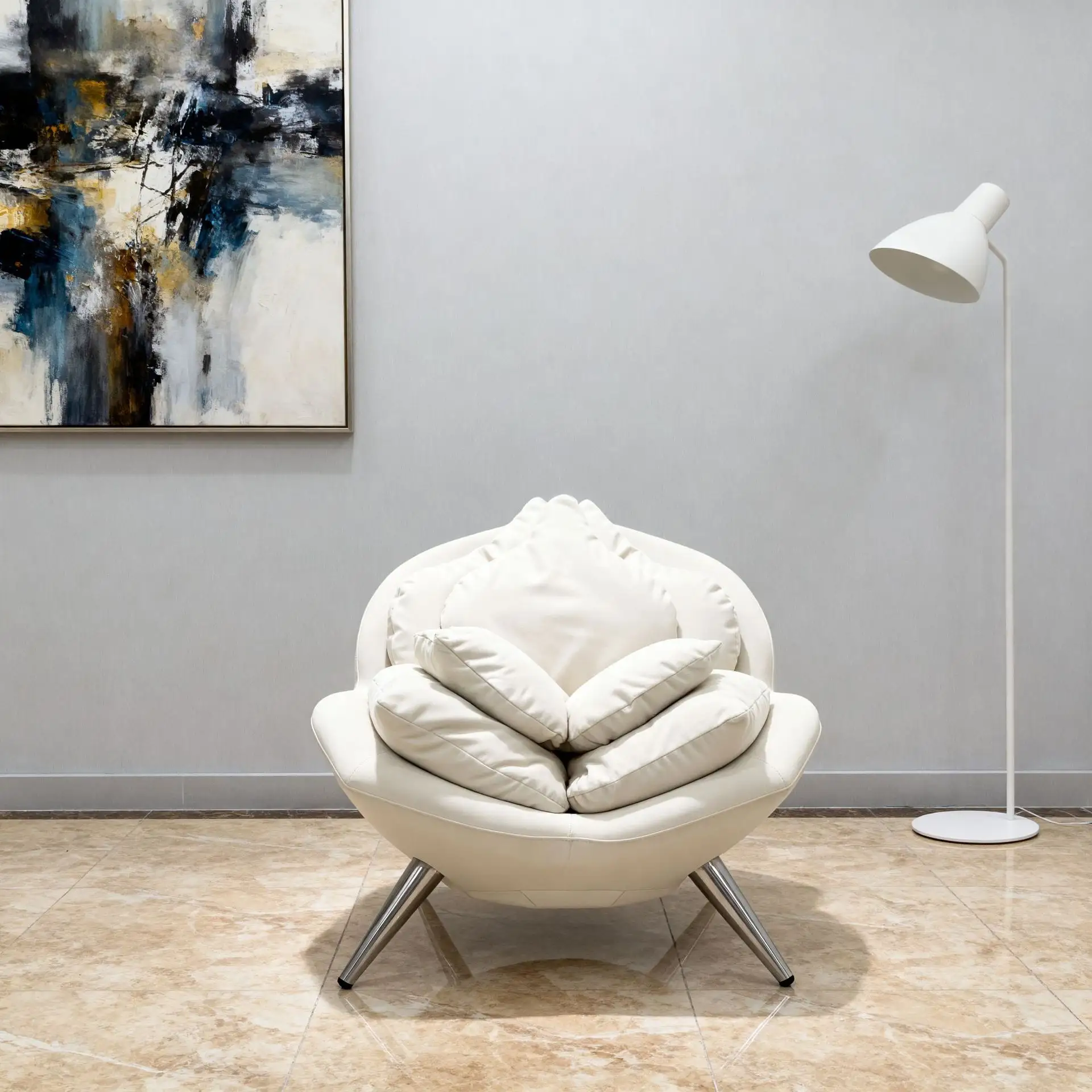 Sillón con diseño artístico de rosa en flor para salas de estar contemporáneas - KY-B109# 1