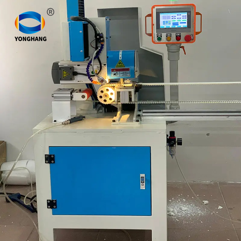 PU timing belt double toothed belts grinding back side grooving making machine 12