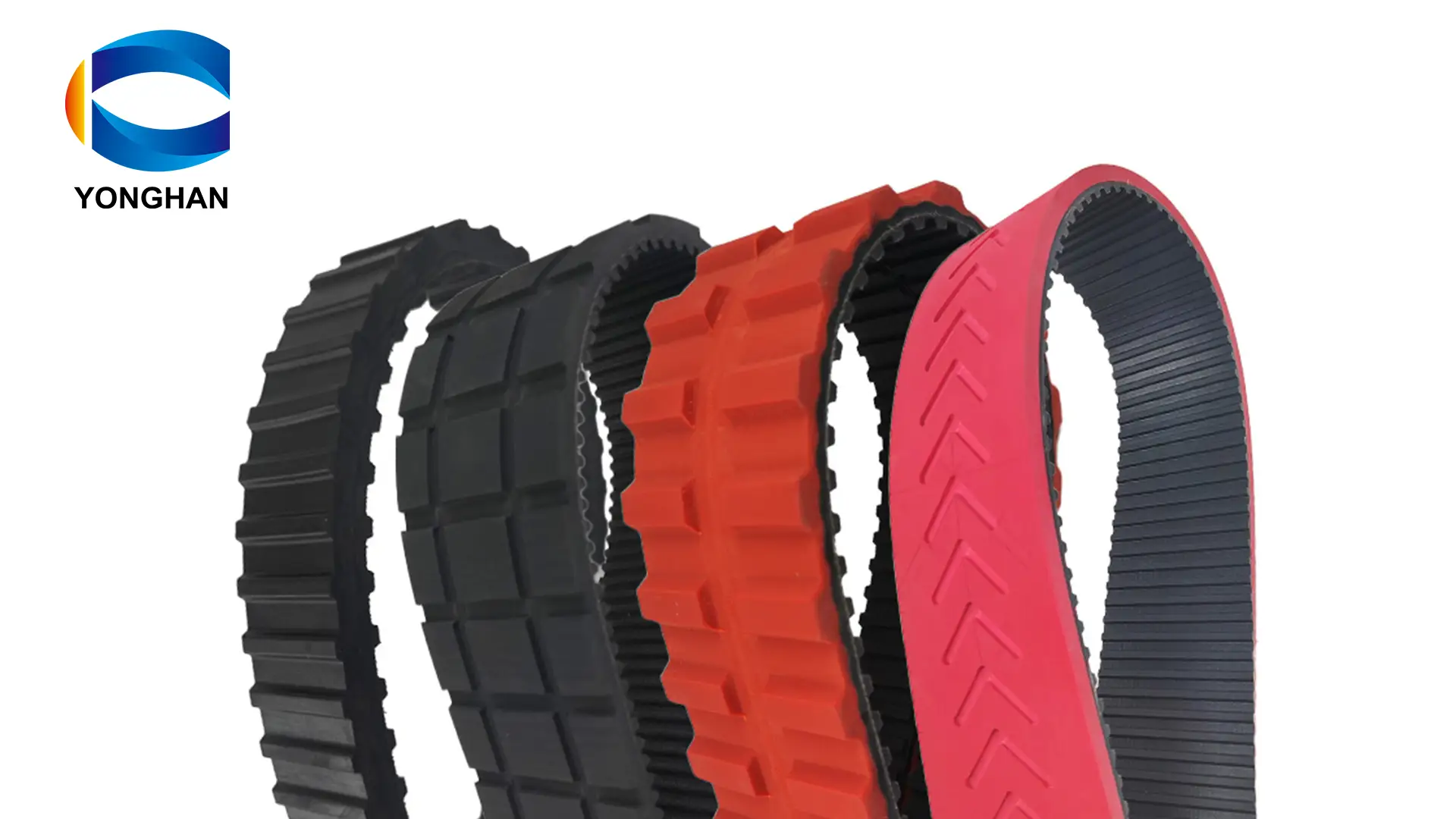 Yonghangbelt special customized closed loop grooving timing caterpillar track belt 1