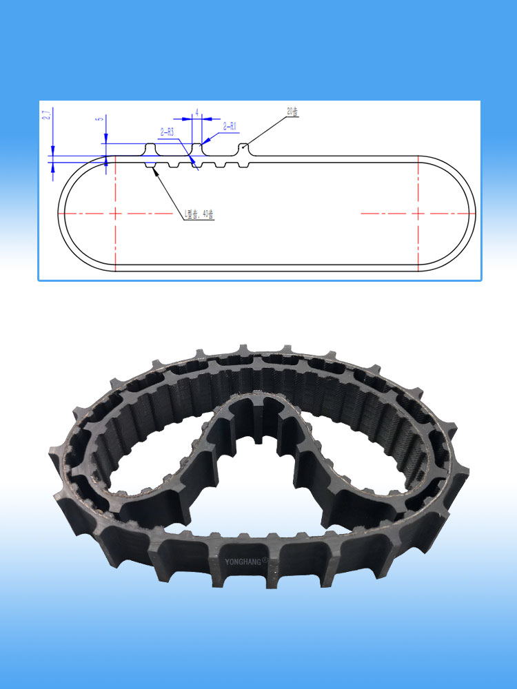 Yonghangbelt special customized closed loop grooving timing caterpillar track belt 10