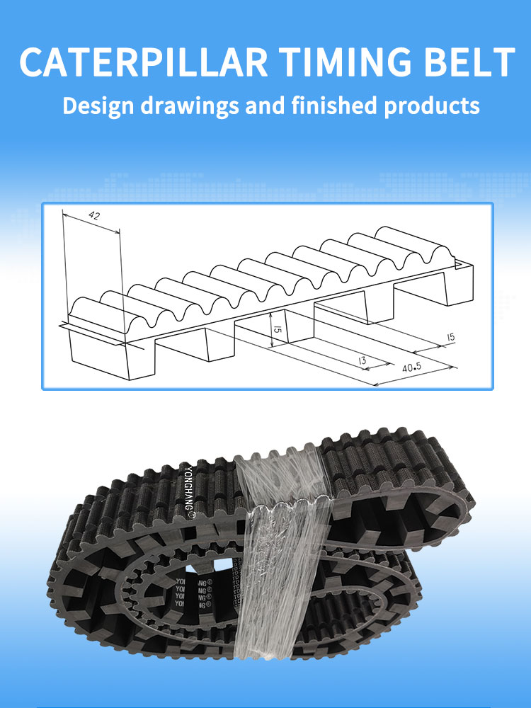 Yonghangbelt special customized closed loop grooving timing caterpillar track belt 7