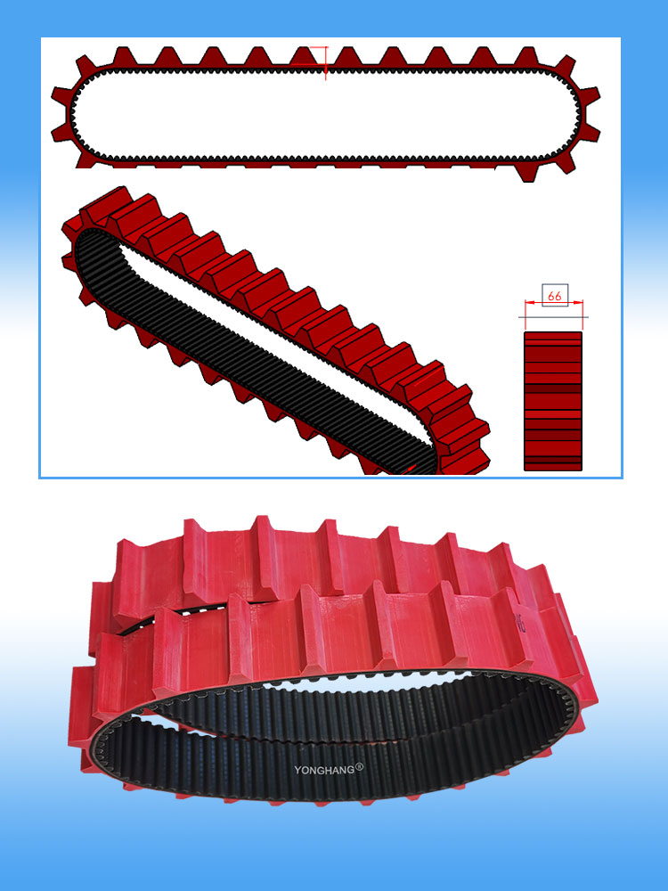 Yonghangbelt special customized closed loop grooving timing caterpillar track belt 20