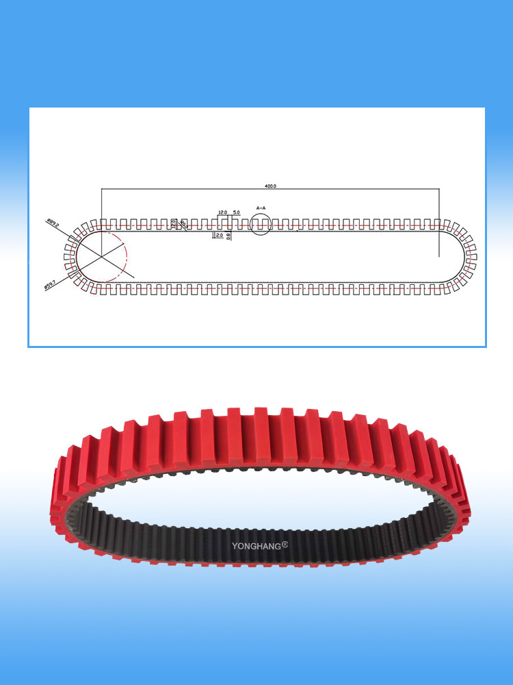 Yonghangbelt special customized closed loop grooving timing caterpillar track belt 21