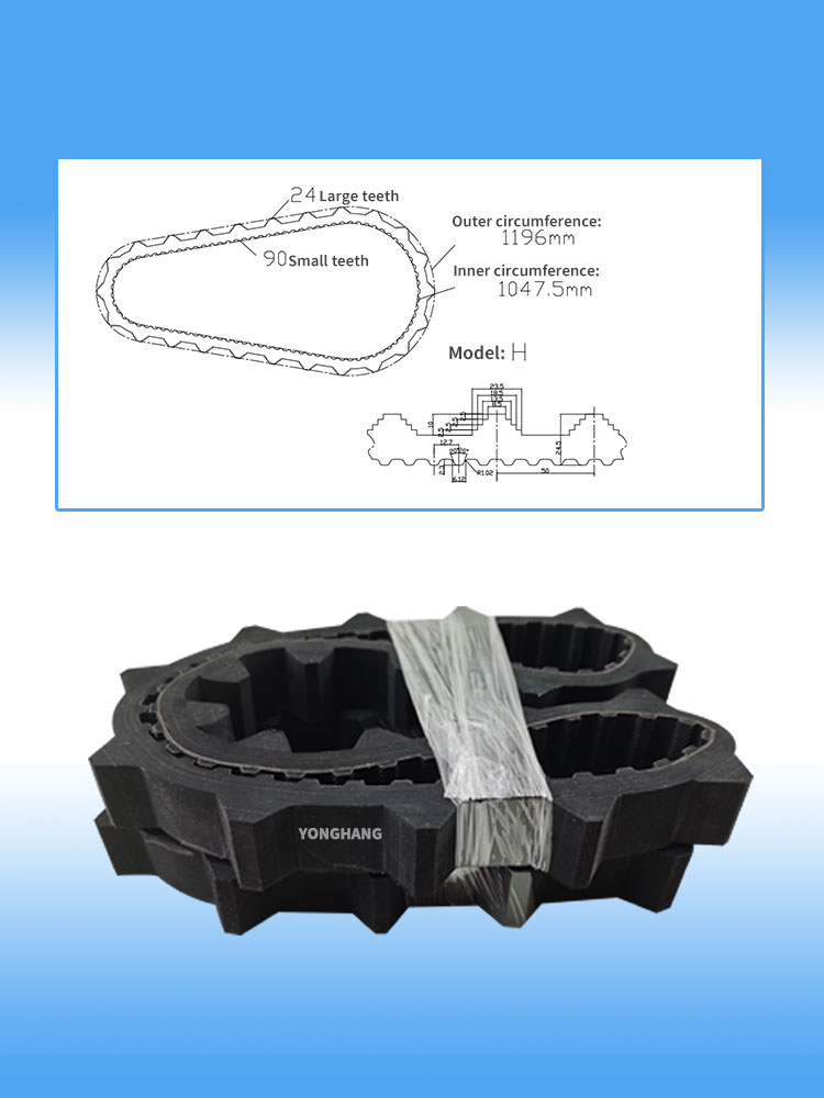 Yonghangbelt special customized closed loop grooving timing caterpillar track belt 24